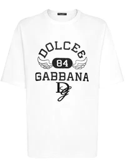 Dolce & Gabbana Short Sleeve Crew-neck T-shirt In White