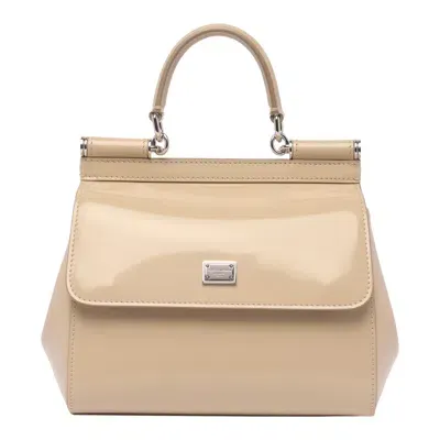 Dolce & Gabbana Sicily Hand Bag In Beige