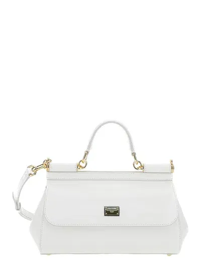 Dolce & Gabbana Elongated Sicily Handbag In White