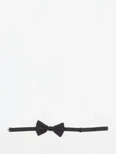 Dolce & Gabbana Silk Bow Tie In Black