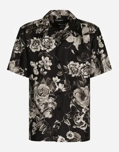 Dolce & Gabbana Silk Hawaiian Shirt With Floral Print