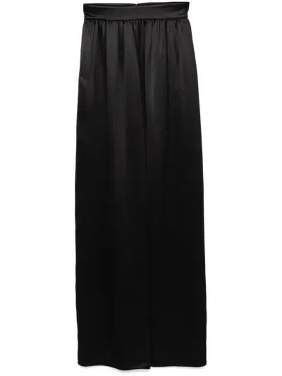 Dolce & Gabbana Silk Maxi-skirt In Black