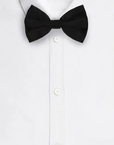 Dolce & Gabbana Silk Satin Bow Tie In Black