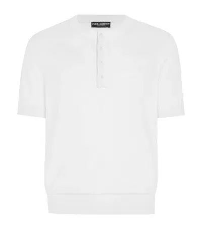 Dolce & Gabbana Silk Short-sleeve Sweater In White