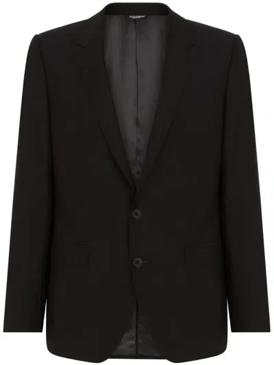 Dolce & Gabbana Single-breasted Wool-silk Suit In Blue