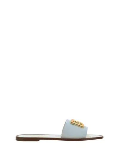 Dolce & Gabbana Slide Sandals In Bianco