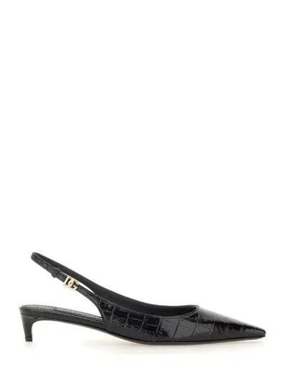 Dolce & Gabbana Slingback With Logo In Black