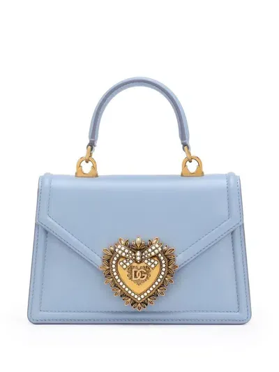 Dolce & Gabbana Small Devotion Top-handle Bag In Blue