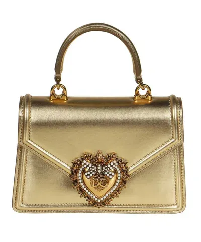 Dolce & Gabbana Dazzle In Our Metallic Leather Top-handle Handbag For Women In Silver