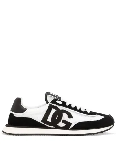 Dolce & Gabbana Logo-print Lace-up Trainers In Black