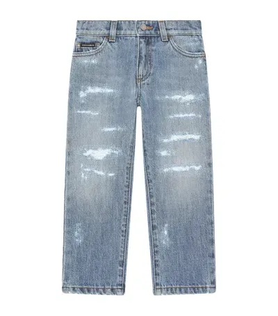 Dolce & Gabbana Kids' Straight-leg Jeans In Blue