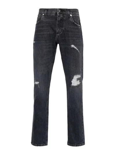 Dolce & Gabbana Variante Abbinata Slim-fit Jeans In Black