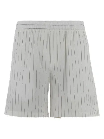 Dolce & Gabbana Striped Elastic Waist Poplin Bermuda Shorts In Multi