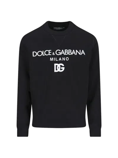 Dolce & Gabbana Logo Crewneck Sweatshirt In Black