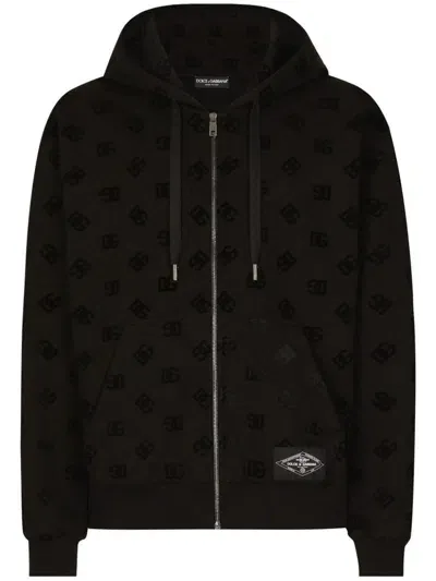 Dolce & Gabbana Hoodie In Cotton With Logo And Hood In ブラック