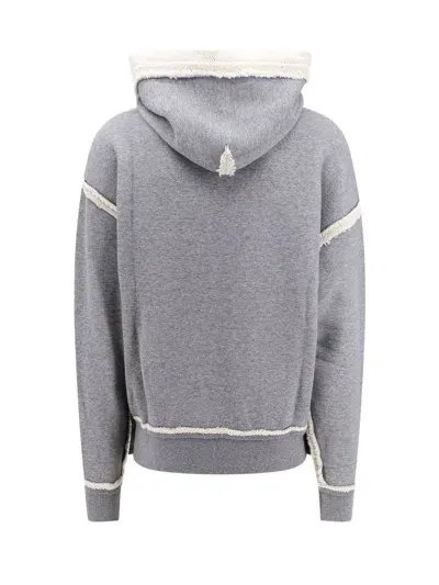 Dolce & Gabbana Sweatshirt With Navy Print In Grey