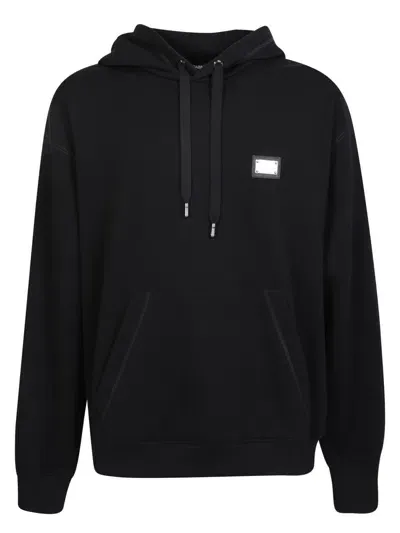 Dolce & Gabbana Logo-patch Hoodie In Black