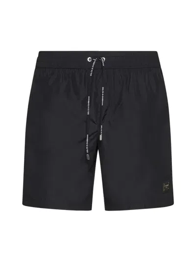 Dolce & Gabbana Swimming Trunks In Black