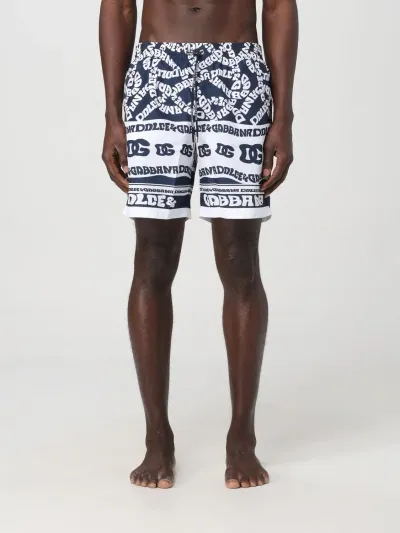 Dolce & Gabbana Marina Logo-print Swim Shorts In Blue