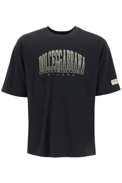 Dolce & Gabbana T Shirt With Logo Print In Black