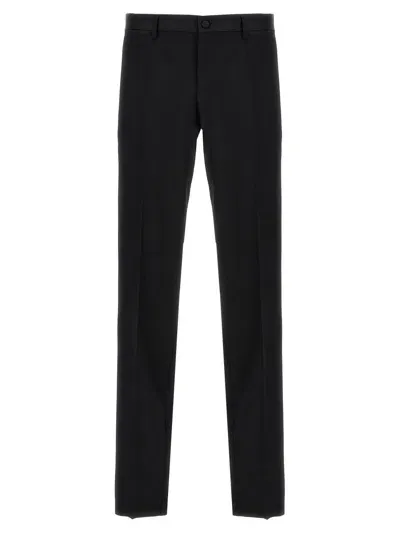 Dolce & Gabbana Logo-jacquard Straight-leg Trousers In Black