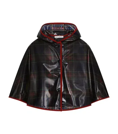 Dolce & Gabbana Kids' Tartan Cape In Black