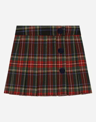 Dolce & Gabbana Tartan Wool Skirt In Multicolor