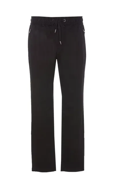 Dolce & Gabbana Plaque Logo Pants In Black