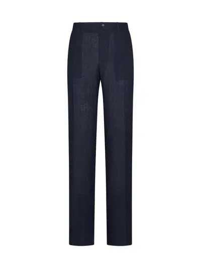 Dolce & Gabbana Trousers In Melange Azzurro Blu