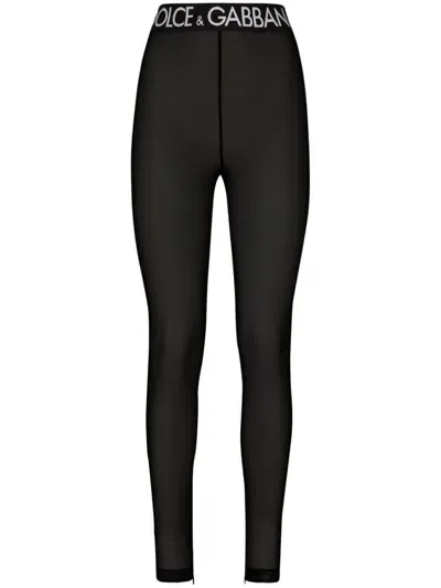 Dolce & Gabbana Tulle Leggings In Black