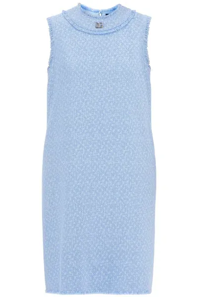 Dolce & Gabbana 's Tweed Mini Dress In Blue