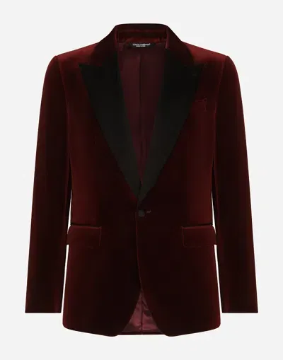 Dolce & Gabbana Velvet Tuxedo Jacket In Purple