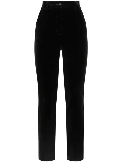 Dolce & Gabbana Velvet Tuxedo Trousers In Black