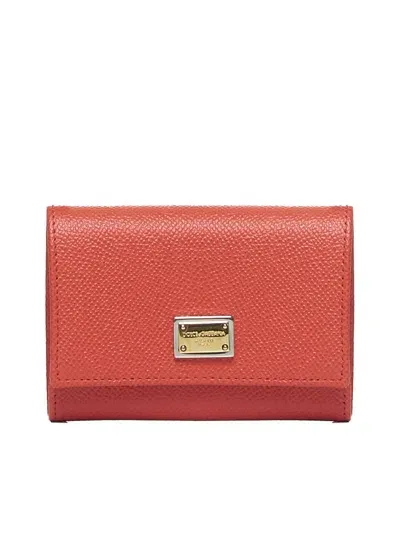 Dolce & Gabbana Wallets In Coral Red