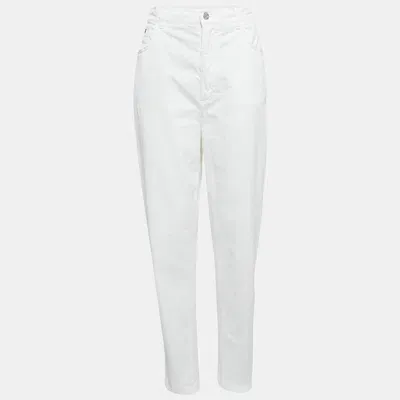 Pre-owned Dolce & Gabbana White Denim Amber Jeans L Waist 34"