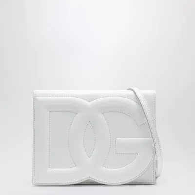 Dolce & Gabbana Dg Logo Leather Shoulder Bag In White