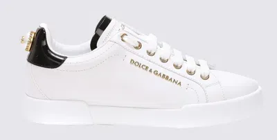 Dolce & Gabbana White Leather Portofino Sneakers