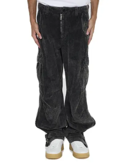 Dolce & Gabbana Black Combat Pants In Grey