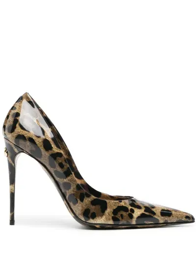 Dolce & Gabbana Leopard-print Pumps In Grey