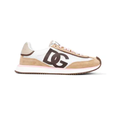 Dolce & Gabbana White & Brown Aria Dg Sneakers