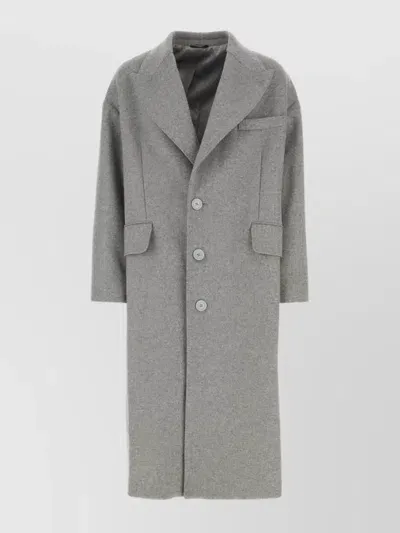 Dolce & Gabbana Wool Blend Coat Back Vent In Gray