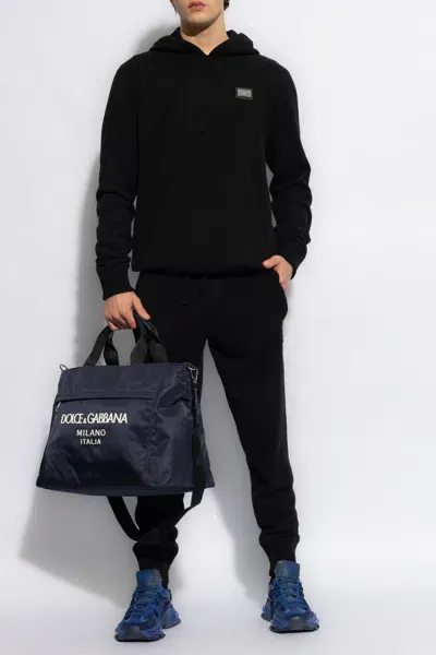 Dolce & Gabbana Wool And Cashmere Hooded Sweater In Black