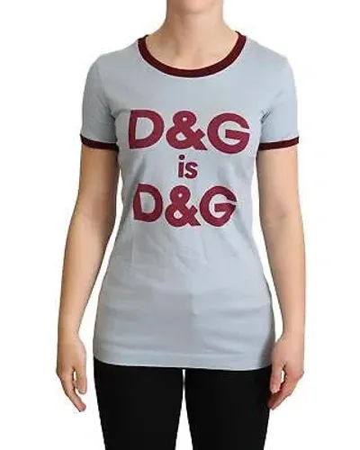 Pre-owned Dolce & Gabbana Wunderschones Top Mit Rundhalsausschnitt Und D&g-motiv - Tops In Blau