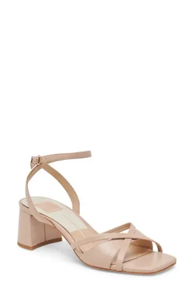 Dolce Vita Blakly Ankle Strap Sandal In Beige Crinkle