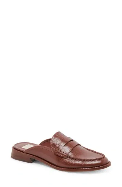 Dolce Vita Havan Loafer Mule In Brown Crinkle Patent