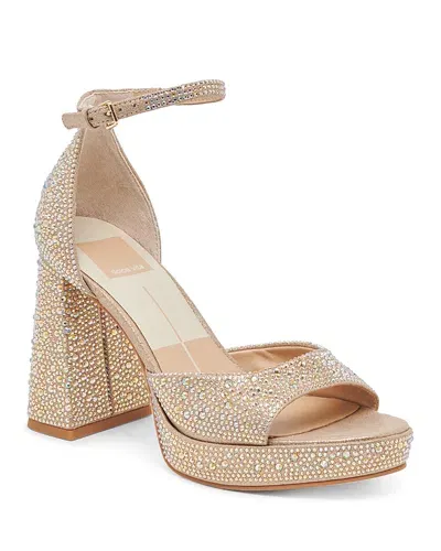 Dolce Vita Women's Pandro Crystal Dress Sandals In Light Gold