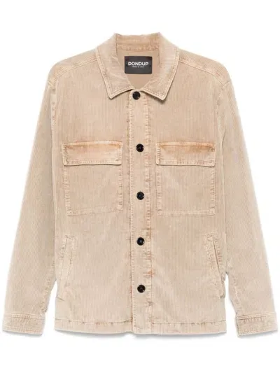 Dondup Corduroy Shirt Jacket In Beige