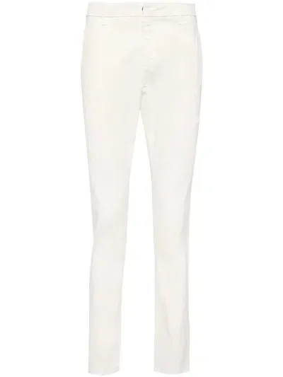 Dondup Gaubert Mid-rise Tapered Trousers In Bianco