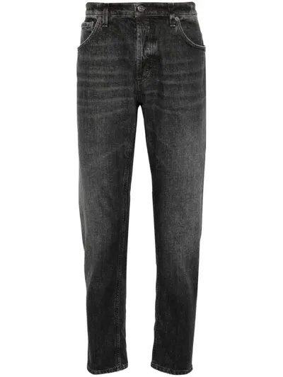 Dondup Brighton Low-rise Carrot Jeans In Black