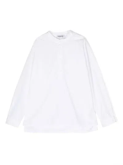 Dondup Kids' Long-sleeve Cotton Shirt In White